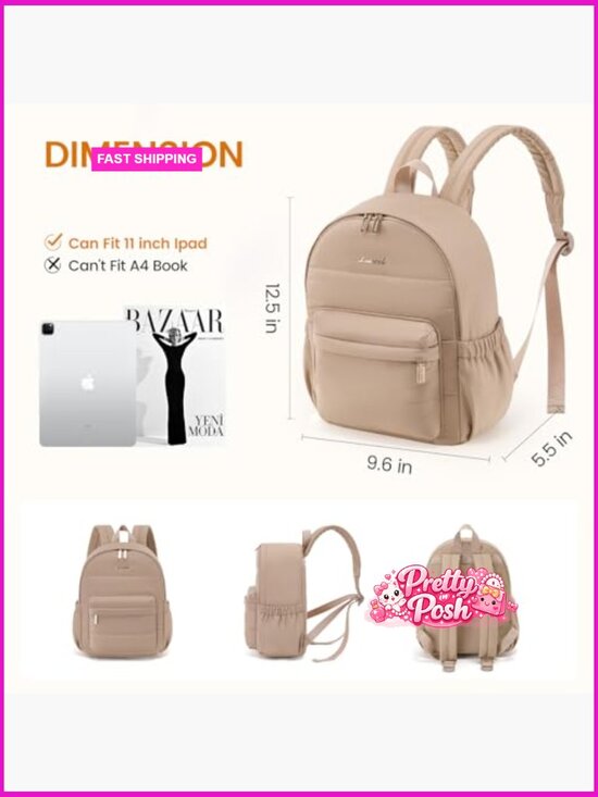 Ultra-Lightweight Puffer Mini Backpack, Quilted Nylon Daypack with Anti-Theft main image 6